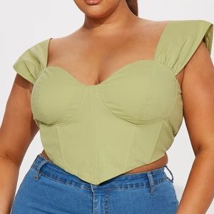 Always A Prize Corset Top - sage